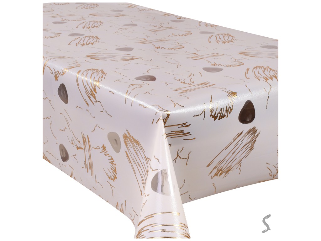 Клеенка Rich, с кристаллизированным наполнением, ПВХ, силикон, 1,37×20м, дизайн Golden Touch (рулон)