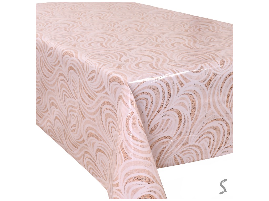 Клеенка Aura, на тканевой основе, ПВХ, 1,40×20м, дизайн Soft Beige Wave (цена за рулон)