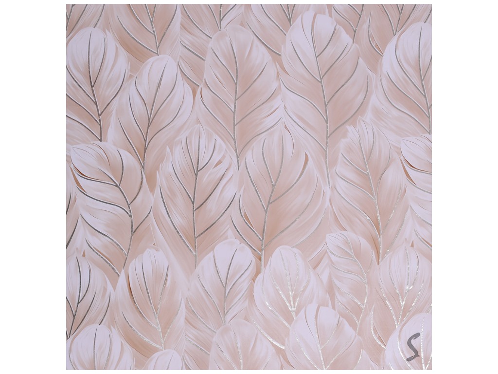 Клеенка Aura, на тканевой основе, ПВХ, 1,40×20м, дизайн Soft Leaf Beige (цена за рулон)
