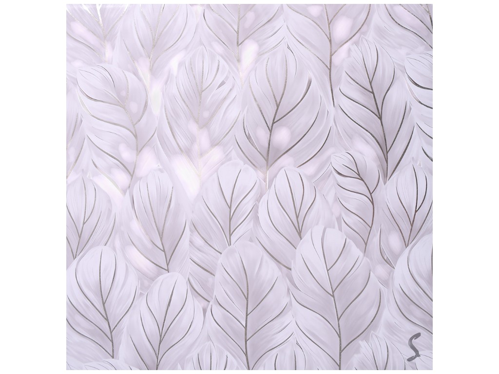 Клеенка Aura, на тканевой основе, ПВХ, 1,40×20м, дизайн Silver Leaf (цена за рулон)