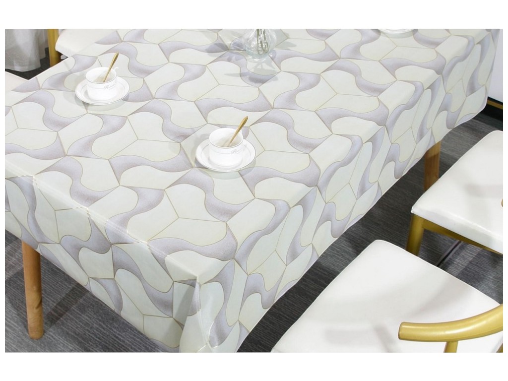 Клеенка Baby Face, на тканевой основе, ПВХ, 1,40×20м, дизайн геометрия бежевая (цена за рулон)