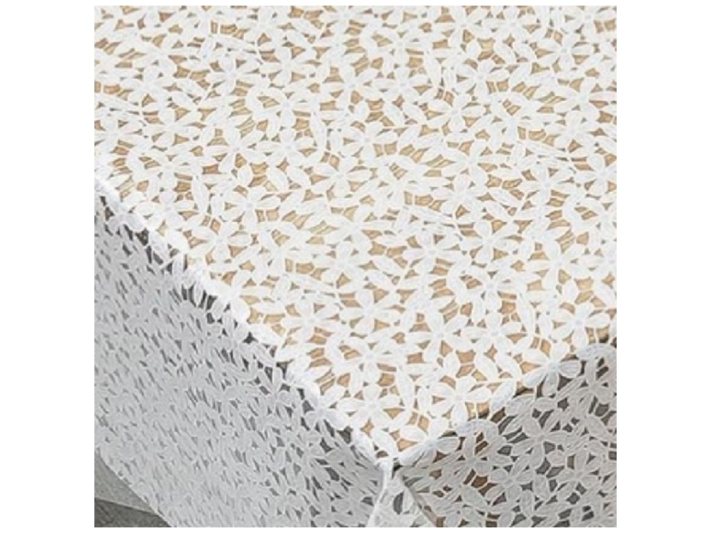 Клеенка Lace, ПВХ, 1,37×20м, цвет белый, дизайн Petal (цена за рулон)