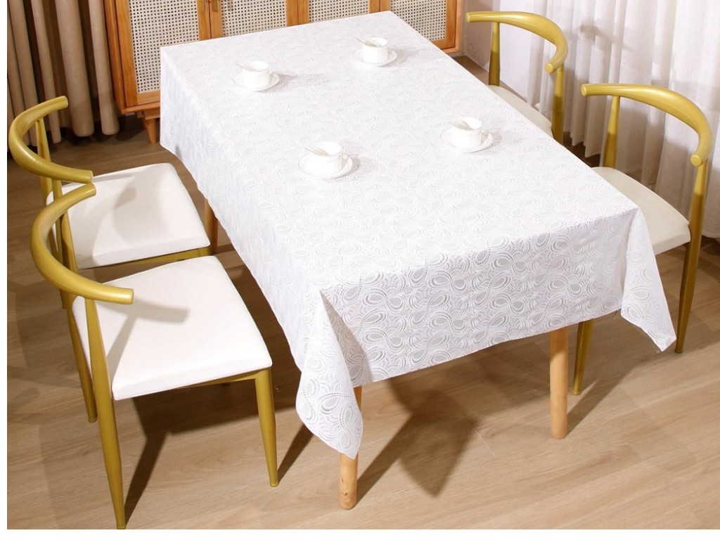 Клейонка Lace, ПВХ, 1,37×20м, колір білий, дизайн Elegant Wave (ціна за рулон)