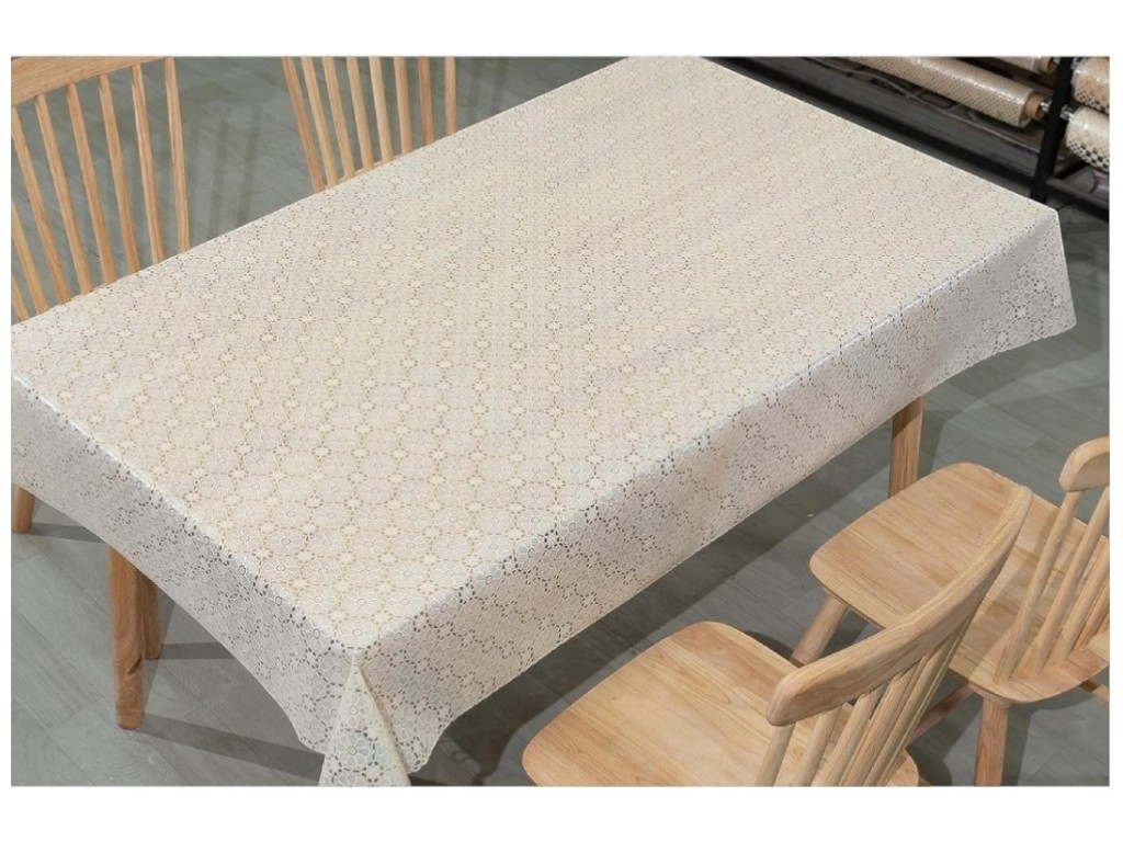 Клеенка Lace, ПВХ, 1,37×20м, цвет бежевый, дизайн Honey Pattern (цена за рулон)
