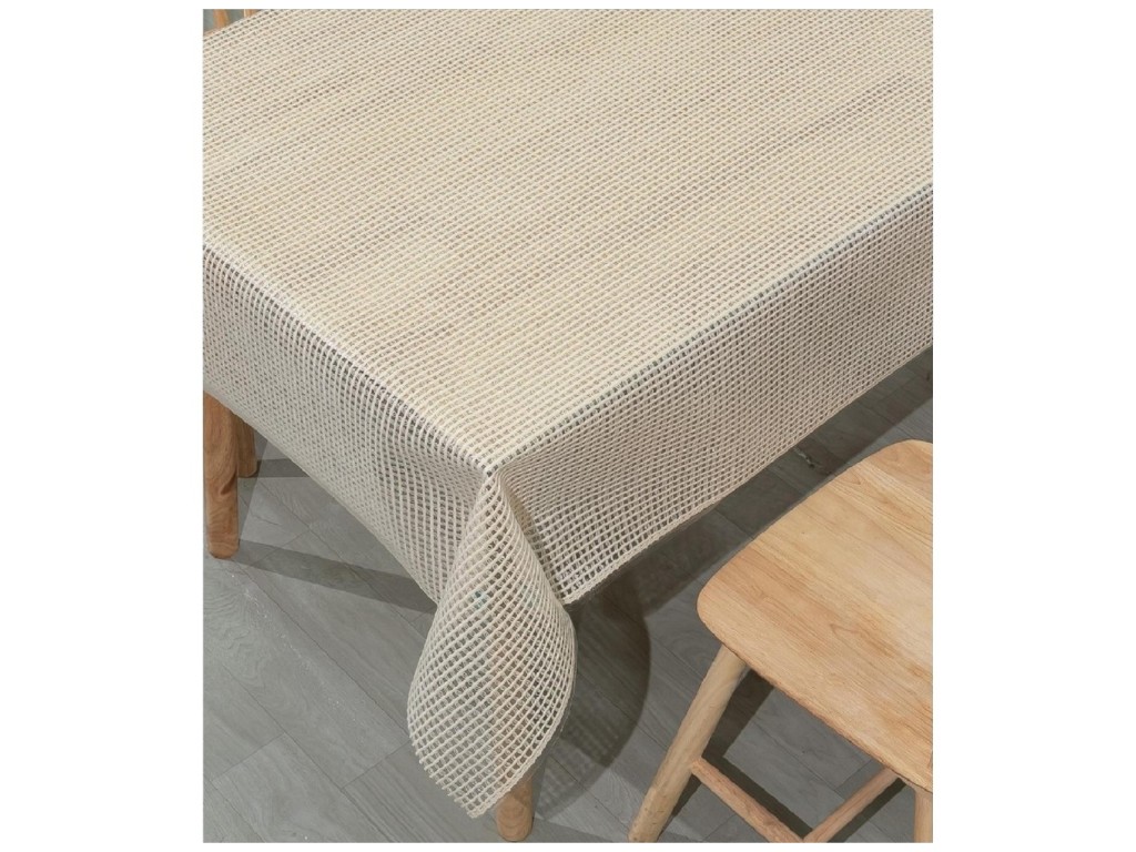 Клеенка Lace, ПВХ, 1,37×20м, цвет бежевый, дизайн Grid Line (цена за рулон)