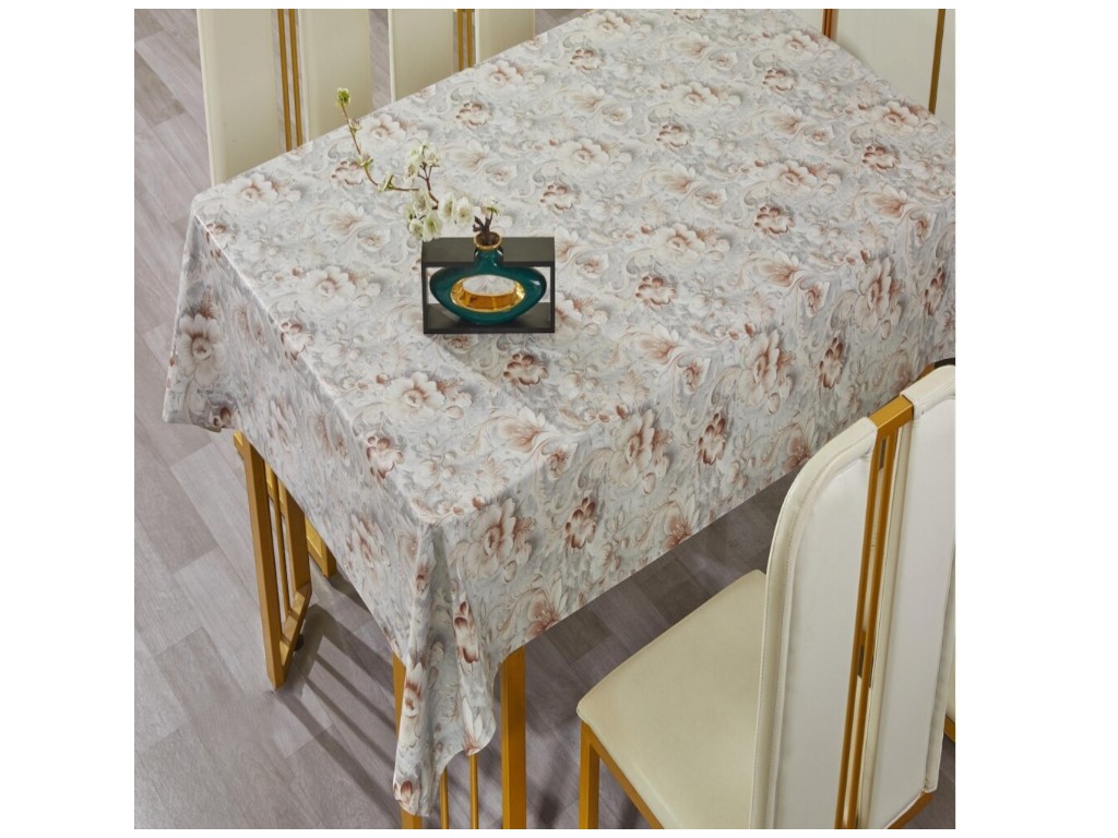 Клеенка Favor, с тиснением на тканевой основе, ПВХ, 1,37×20м, цвет серо-бежевый (цена за рулон)