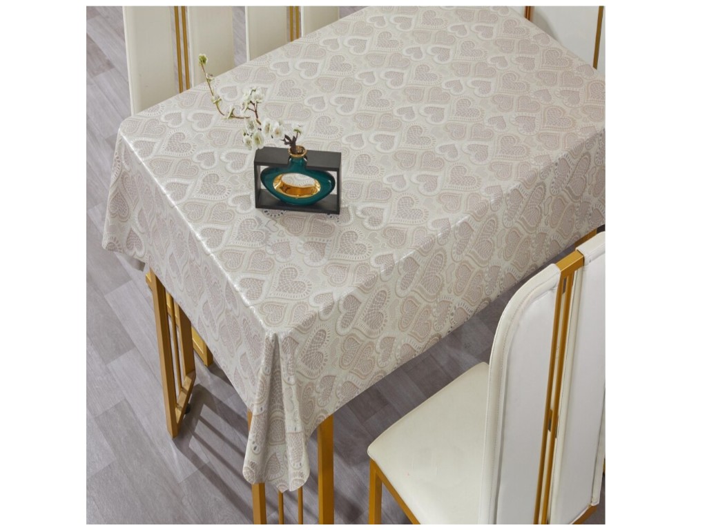 Клеенка Favor, с тиснением на тканевой основе, ПВХ, 1,37×20м, цвет светло-бежевый (цена за рулон)