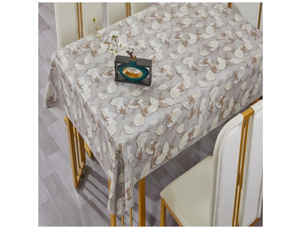 Клеенка Марсель, на тканевой основе, глянец, с принтом, ПВХ, 1,37×20м, цвет коричневый