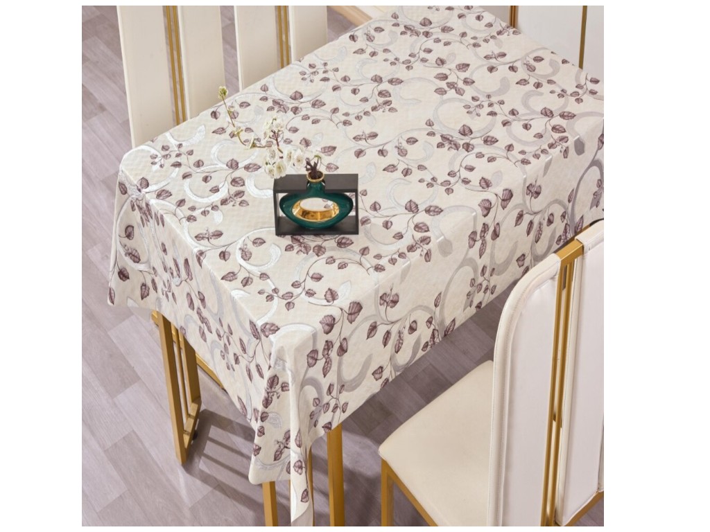 Клейонка Марсель, на тканинній основі, глянець, ПВХ, 1,37×20м, дизайн листя (ціна за рулон)