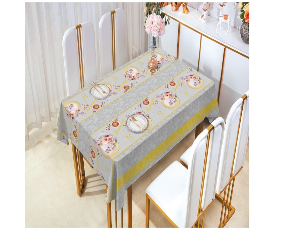 Клейонка Fortuna, на тканинній основі, ПВХ, 1,37×20м, колір сіро-жовтий (ціна за рулон)