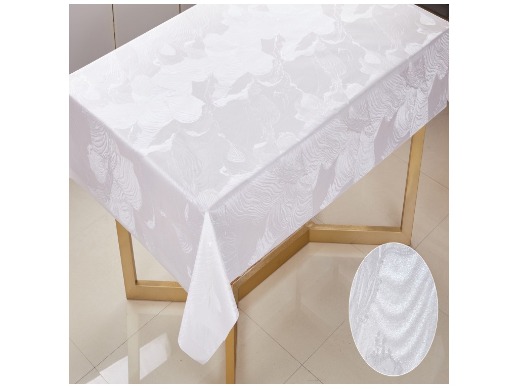 Клеенка La Perla, на тканевой основе, ПВХ, 1,37×20м, дизайн орхидея белая (цена за рулон)