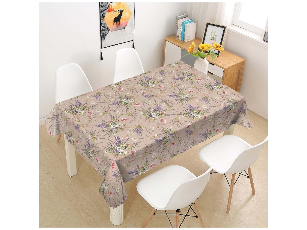 Клейонка GlossyN, 3 шари, на тканинній основі, глянсова, 1,37×20м, дизайн квітковий (ціна за рулон)