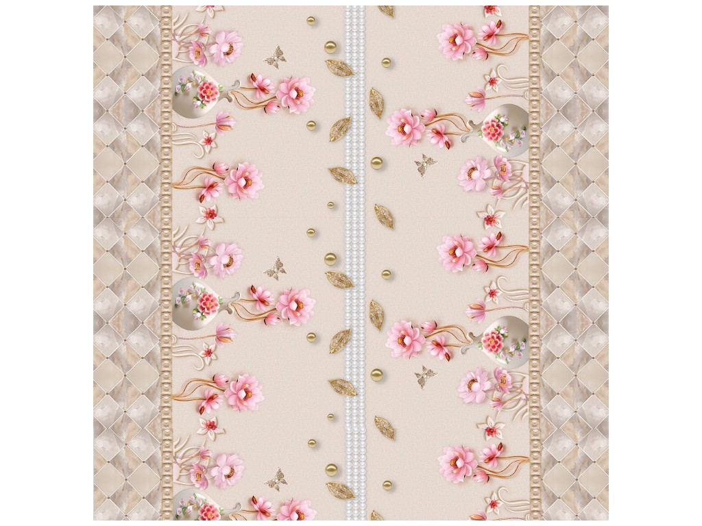 Клейонка GlossyN, 3 шари, на тканинній основі, глянсова, 1,37×20м, дизайн перлинний (ціна за рулон)
