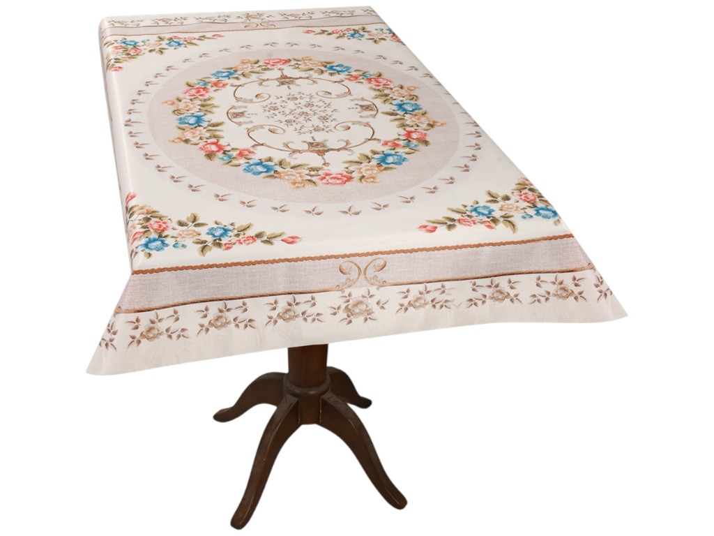 Клейонка-скатертина Fiesta, на тканинній основі, ПВХ, 1,20×1,50м, квітковий орнамент (ціна за рулон)