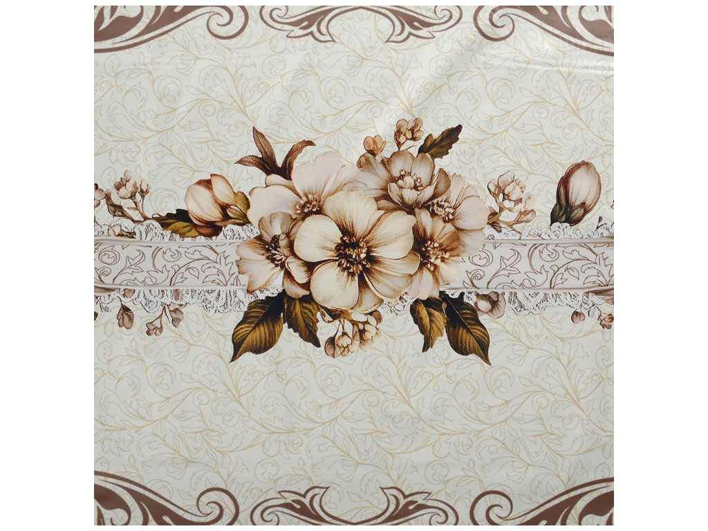 Клеенка-скатерть Fiesta, на тканевой основе, ПВХ, 1,20×1,50м, дизайн черешня винтаж (цена за рулон)