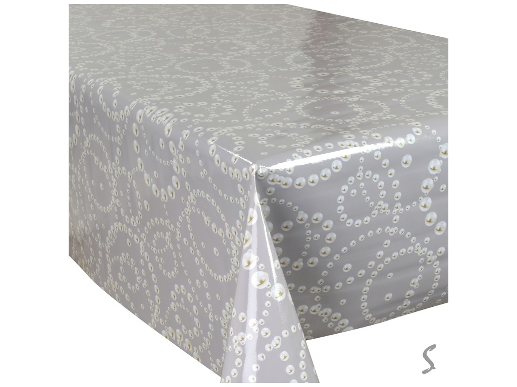 Клейонка Glossy, 3 шари, на тканинній основі, глянсова, 1,37×20м, дизайн з перлинний (ціна за рулон)