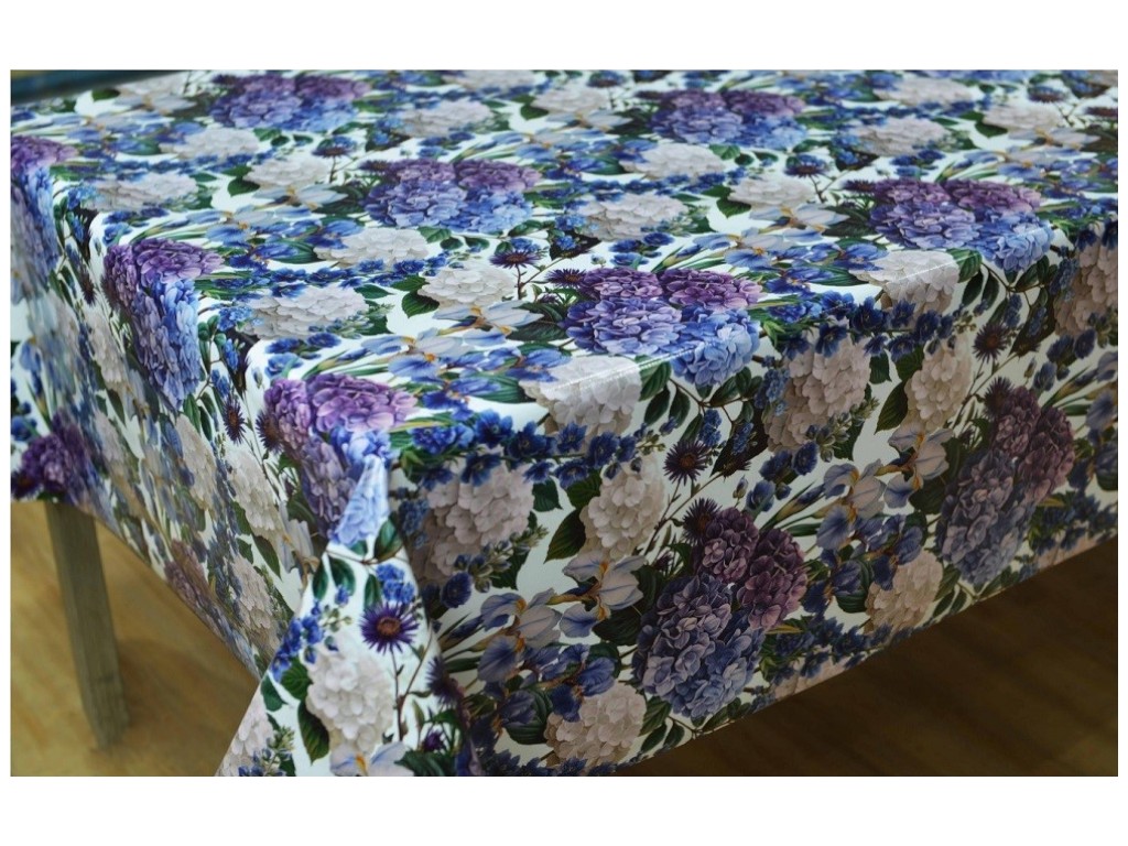 Клейонка Premium, на нетканій основі, ущільнена, ПВХ, 1,37×25м, дизайн гортензії (ціна за рулон)