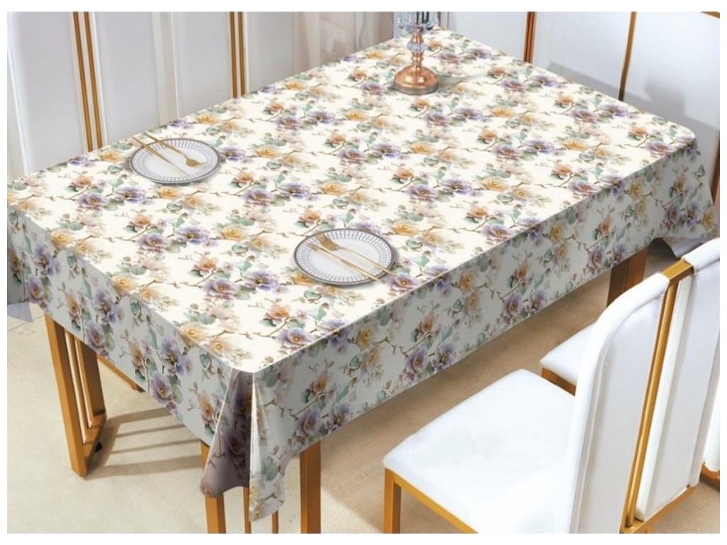 Клейонка Premium, на нетканій основі, ущільнена, ПВХ, 1,37×25м, дизайн квіти (ціна за рулон)