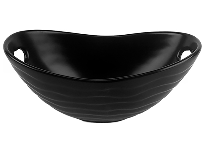 Фруктовница фарфоровая Black Classic 9" 23х13х10см