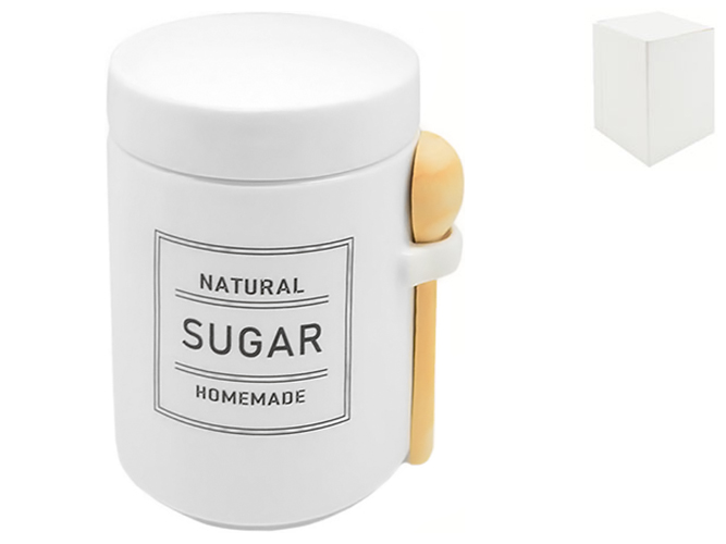 Банка для сахара Organic с ложкой, 650мл, 11x11x15,5см