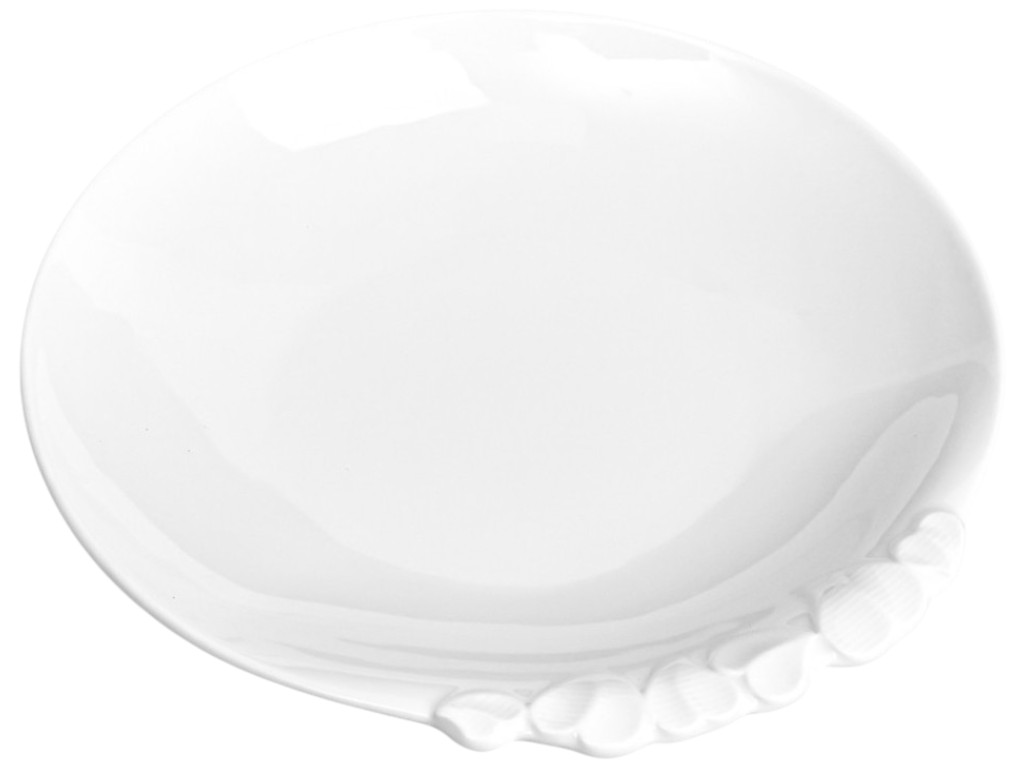 Блюдо Сердечки, фарфор, 31,5×31,5×5см, колір білий