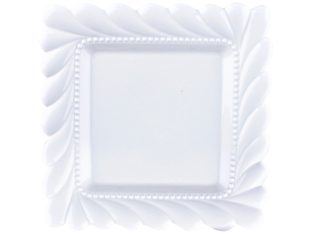 Блюдо сервировочное Diadem, квадратное, фарфор, 25,4см, цвет белый