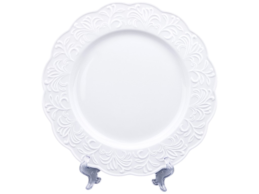 Блюдо сервировочное Garden flower, круглое, фарфор, 20см, цвет белый