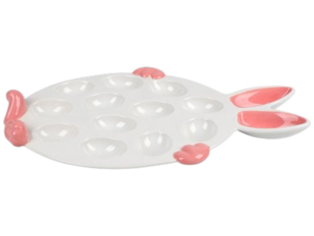 Блюдо для яиц Rabbit, фарфор, 36,5х23х5см, цвет белый