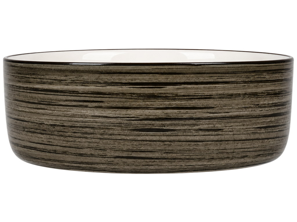 Салатник фарфоровый Sable, круглый с темным ободком, 19 см