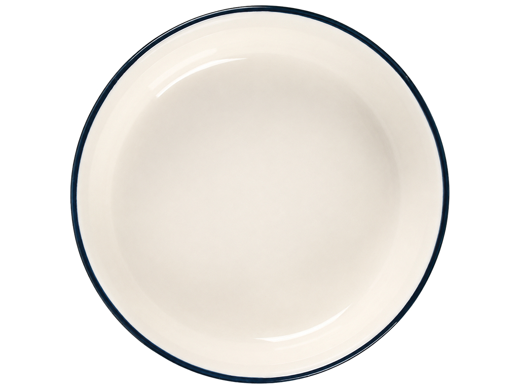 Салатник порцеляновий Aura Beige, глибокий з контрастним візерунком, 15,2 см