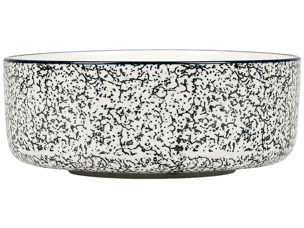 Салатник порцеляновий Aura Beige, глибокий з контрастним візерунком, 19 см