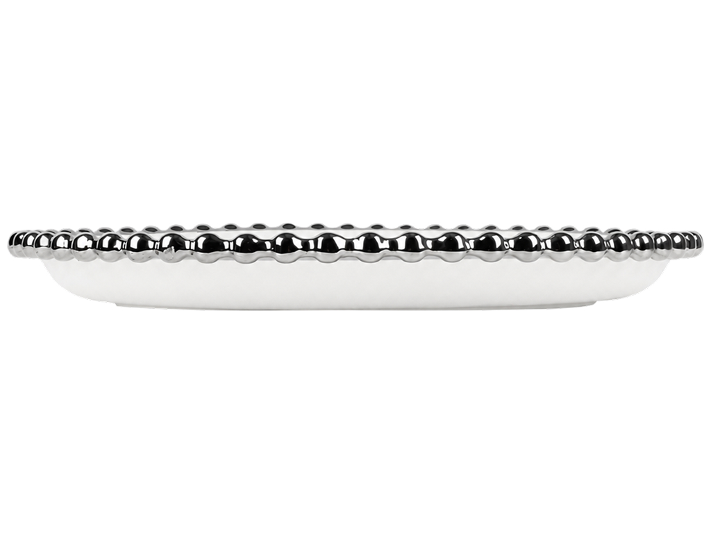 Блюдо порцелянове Pearls, кругле з рельєфним краєм, 25,4 см
