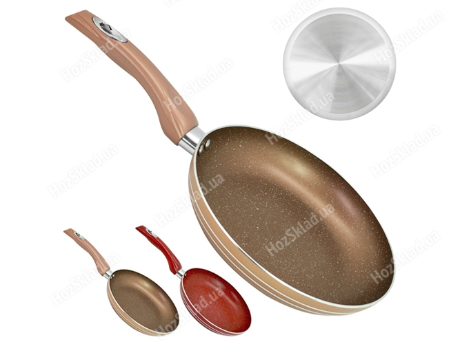 Сковорода с мраморным покрытием без крышки D24см (цвета ассорти)