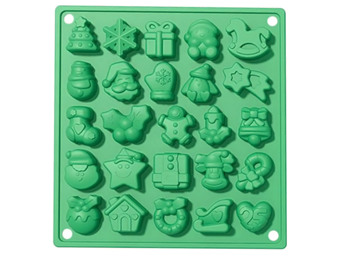Форма силикон для конфет Новогодняя, 25 порций, 19x18x1,5см