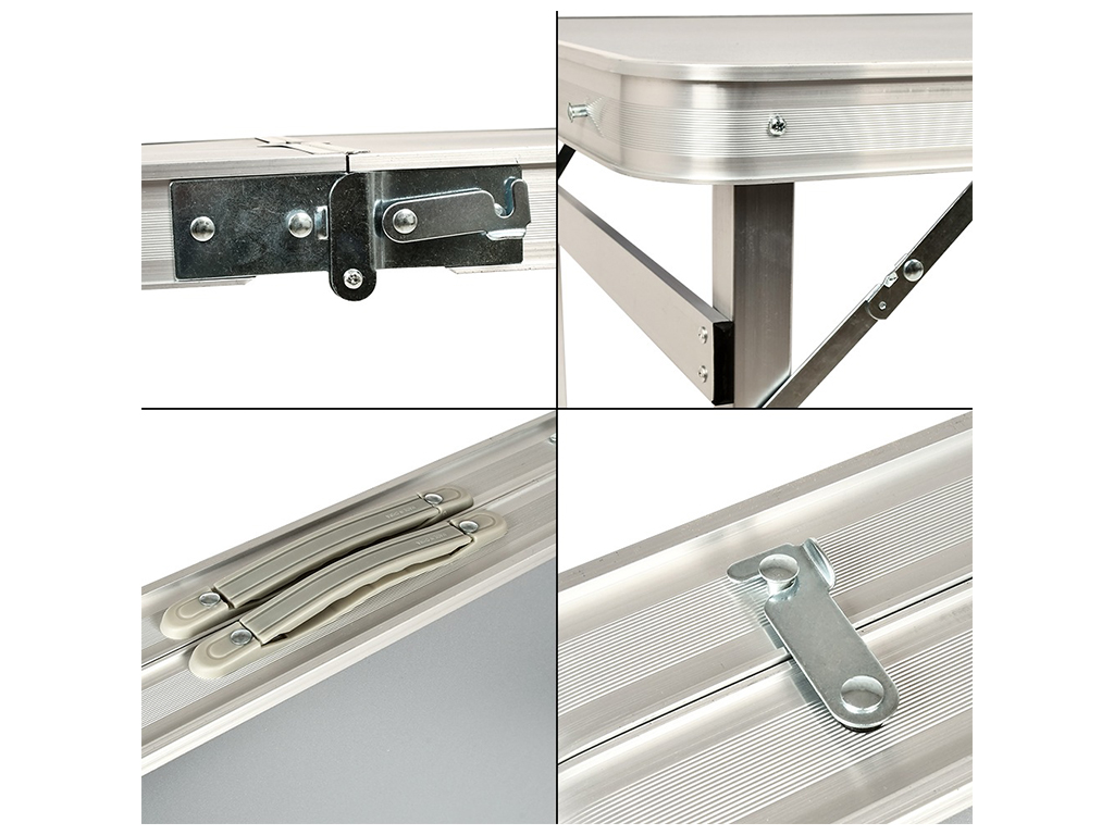 Стол-чемодан упрочненный (мдф, алюминиевый каркас, 4 стула) 120х60х70см