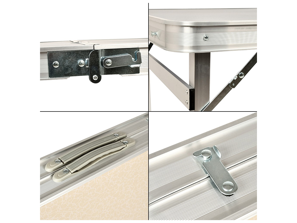 Стол-чемодан упрочненный (мдф, алюминиевый каркас, 4 стула) 120х60х70см