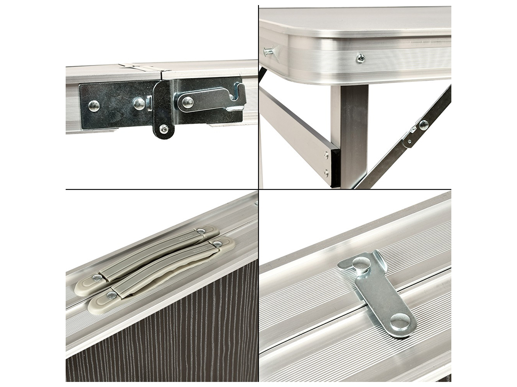 Стол-чемодан упрочненный (мдф, алюминиевый каркас, 4 стула) 120х60х70см