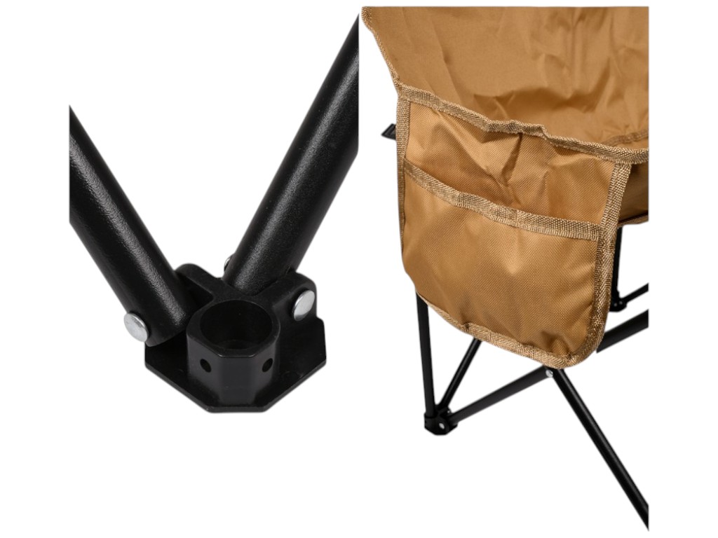 Кресло раскладное Паук, со спинкой, металл, полиэстер, 45х45х69см, цвет бежевый