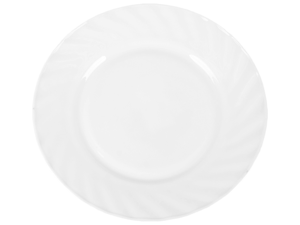 Тарілка склокерамічна біла 8" 20см