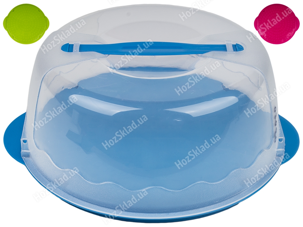 Тортовница пластик круг с крышкой д26 цвета в ассортименте