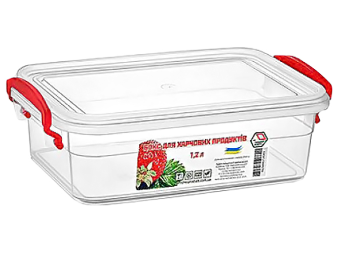 Контейнер пищевой с ручками 1,2л, 14,6x22x7см, NP-12