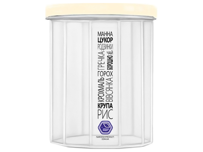 Контейнер пищевой для сыпучих продуктов с резьбой 1л, d11x13,5см