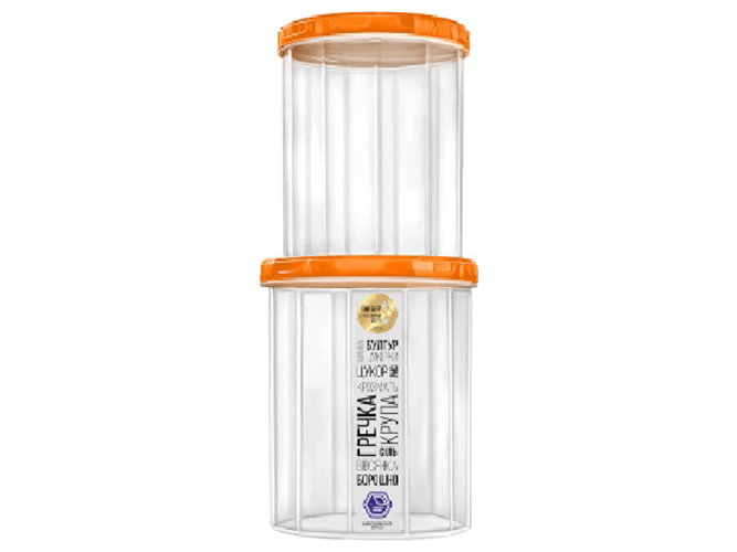 Контейнери харчові для сипучих продуктів з різьбленням D12,5x15,5см 1л/1,5л (ціна за набір 2пр) NP-8
