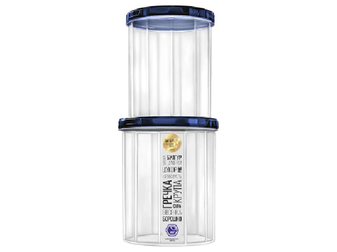 Контейнери харчові для сипучих продуктів з різьбленням D12,5x15,5см 1л/1,5л (ціна за набір 2пр) NP-8