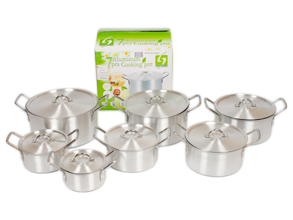 Кастрюли алюминиевые 14, 16, 18, 20, 22, 24, 26см (цена за набор 7шт) R93642