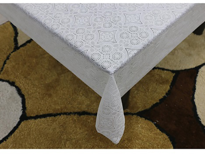 Клейонка вінілова ажурна "Lace" біла 1,37x20 метрів (ціна за рулон)