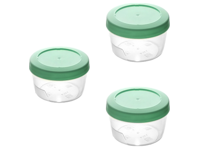 Контейнеры пищевые с резьбой Винтаж, 150мл (цена за набор 3шт)