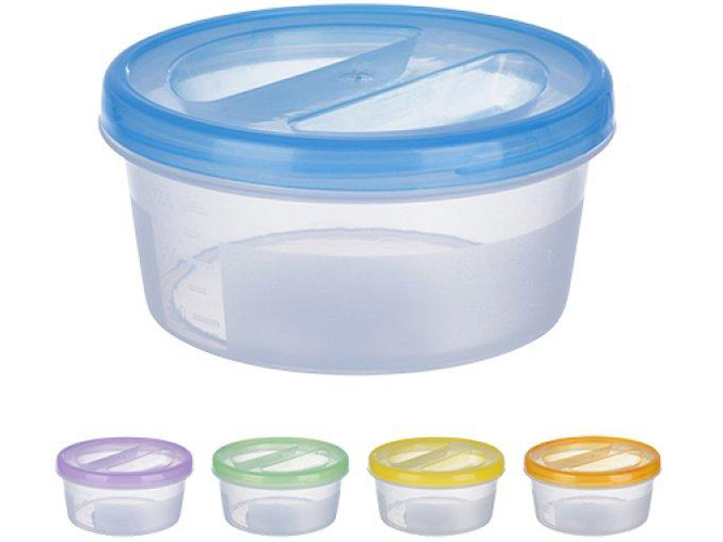 Контейнер для пищевых продуктов с крышкой с резьбой 500мл (цвета ассорти)