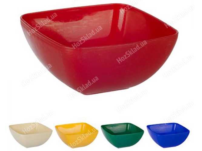 Миска-салатниця без кришки 12,5х12,5х6см 500мл (кольори асорті)