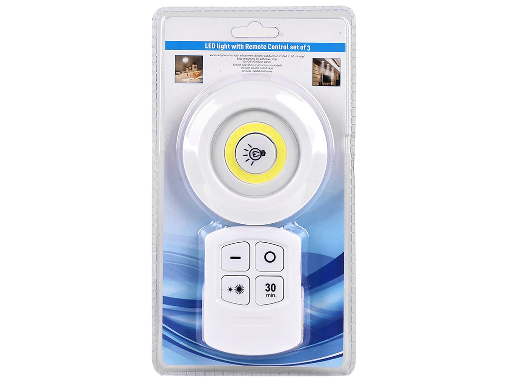 Світильник настінний світлодіодний на пульті, 23х13см (без батарейок ААА)